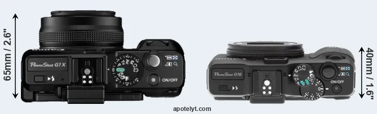 Compare G1X versus G16 top