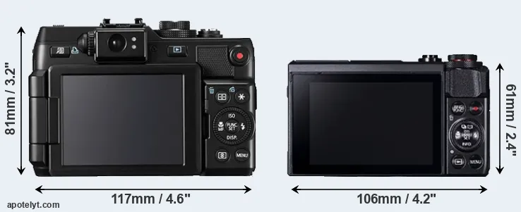 Comparison G1X or G7X Mark II rear