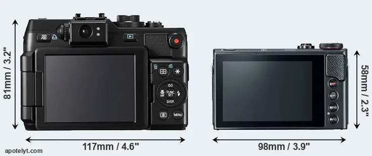 Comparison G1X or G9X Mark II rear
