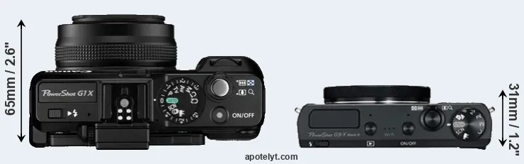 Compare G1X versus G9X Mark II top