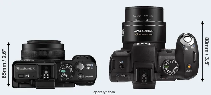 Compare G1X versus SX1 top
