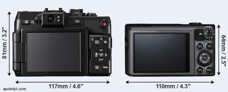 Comparison G1X or SX720 rear