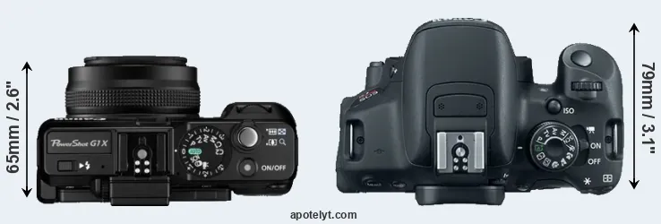 Compare G1X versus T5i top