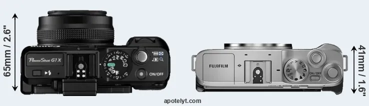 Compare G1X versus X-A7 top