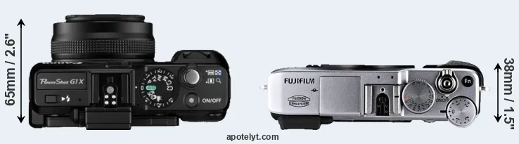 Compare G1X versus X-E1 top