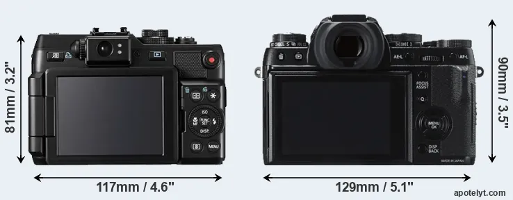 Comparison G1X or X-T1 rear