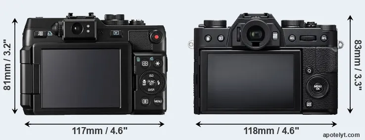 Comparison G1X or X-T20 rear