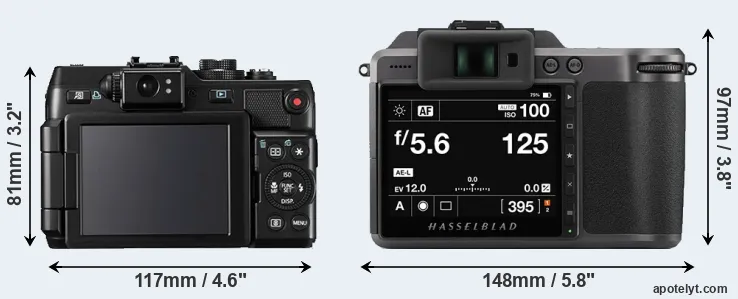 Comparison G1X or X1D II rear