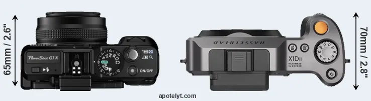 Compare G1X versus X1D II top
