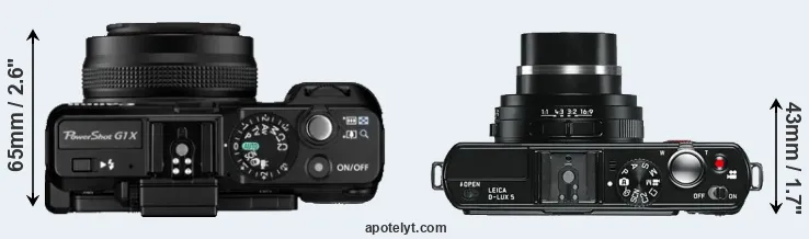 Compare G1X versus D-LUX 5 top