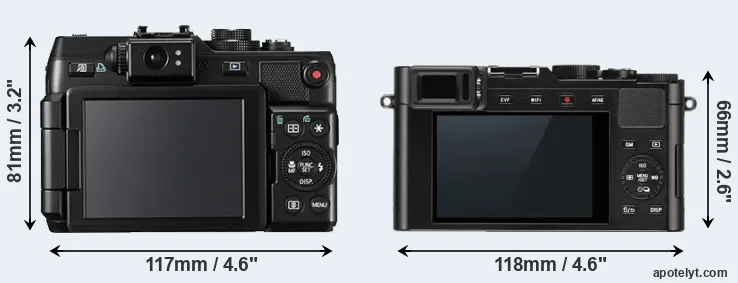Comparison G1X or D-LUX Typ 109 rear