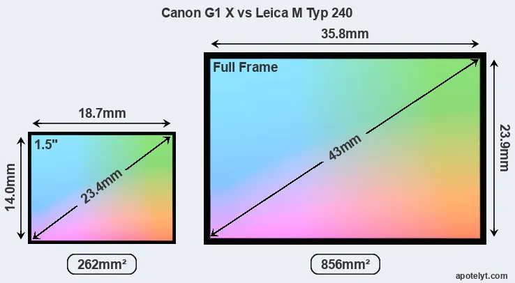 Canon G1 X and Leica M Typ 240 sensor measures