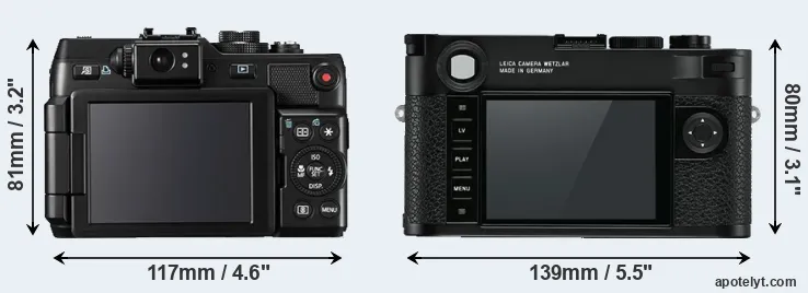 Comparison G1X or M10 rear