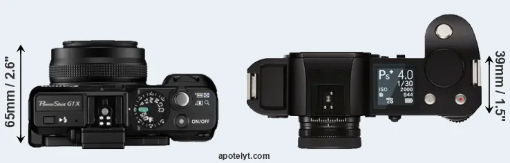Compare G1X versus Leica SL top