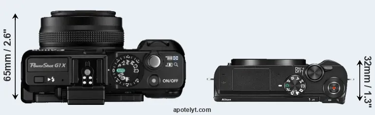 Compare G1X versus J5 top