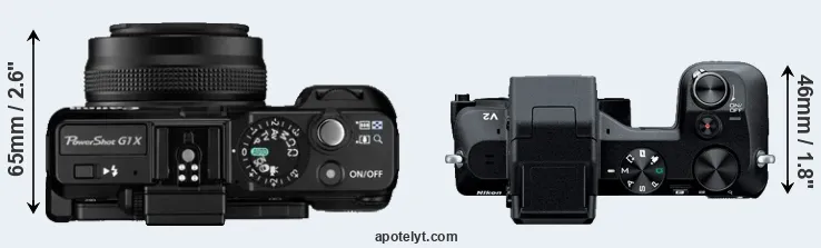 Compare G1X versus V2 top