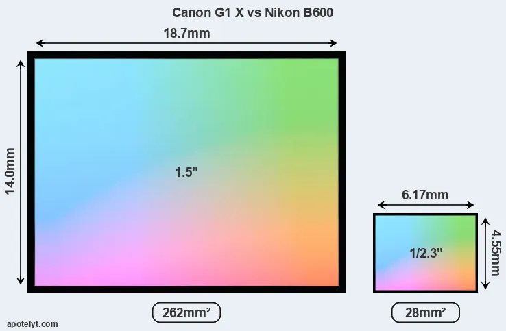 Canon G1 X and Nikon B600 sensor measures
