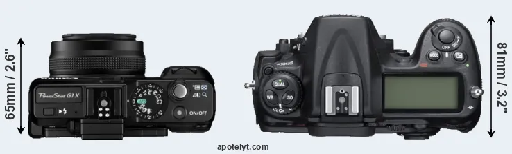 Compare G1X versus D300S top