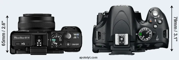 Compare G1X versus D5100 top