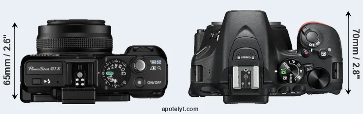 Compare G1X versus D5500 top