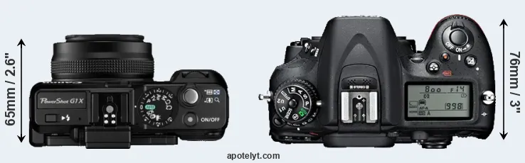 Compare G1X versus D7100 top