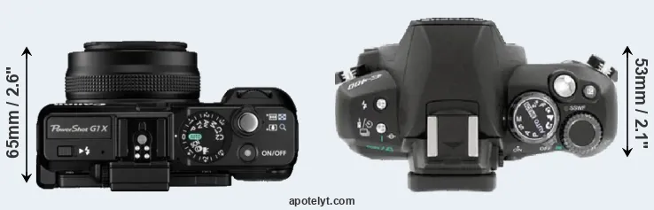 Compare G1X versus E-400 top