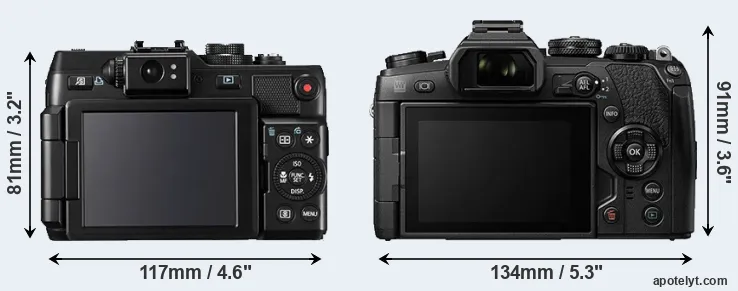 Comparison G1X or E-M1 II rear