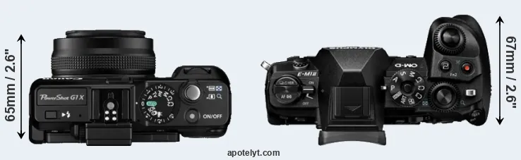 Compare G1X versus E-M1 II top