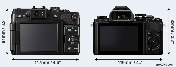Comparison G1X or E-M10 rear
