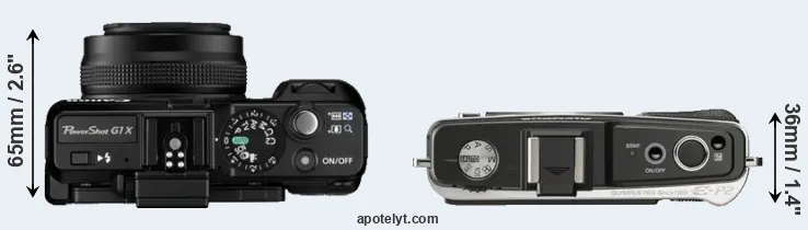 Compare G1X versus E-P2 top