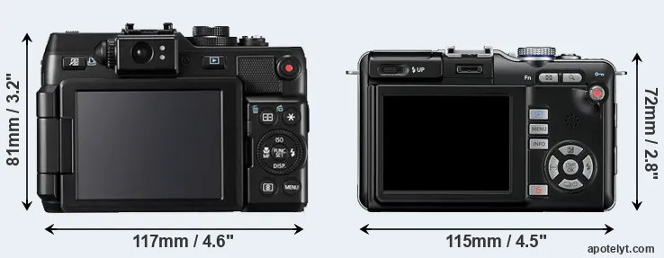 Comparison G1X or E-PL1 rear