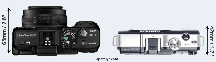 Compare G1X versus E-PL1 top
