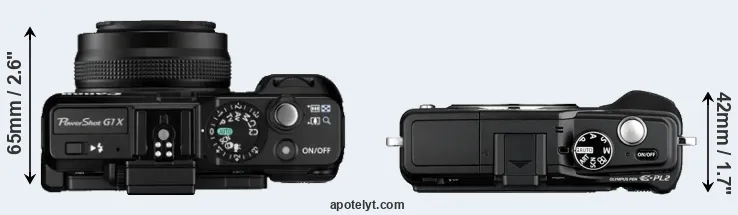 Compare G1X versus E-PL2 top