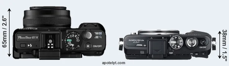 Compare G1X versus E-PL7 top