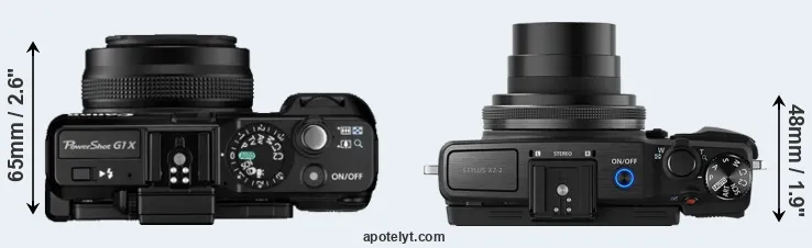 Compare G1X versus XZ-2 top