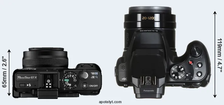 Compare G1X versus FZ82 top