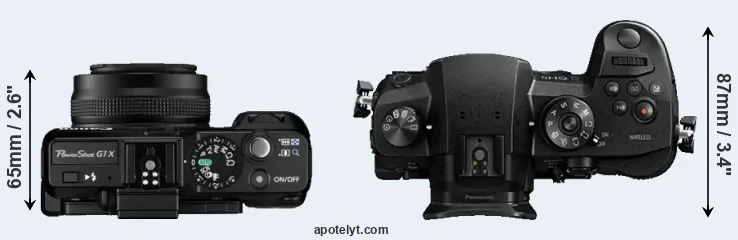 Compare G1X versus GH5 top