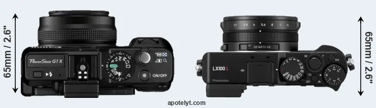 Compare G1X versus LX100 II top