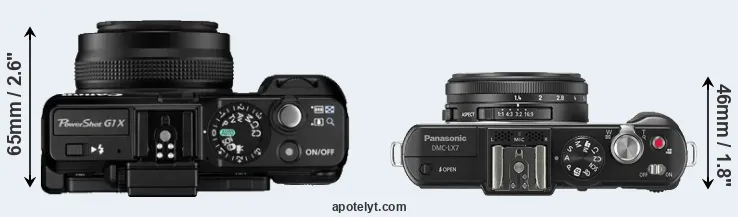 Compare G1X versus LX7 top
