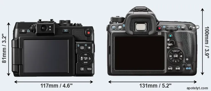 Comparison G1X or K-3 II rear