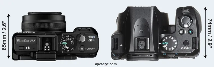 Compare G1X versus K-70 top