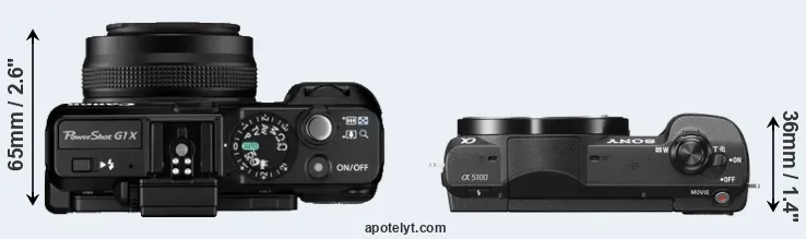 Compare G1X versus A5100 top