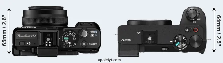 Compare G1X versus A6700 top