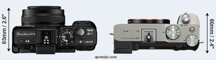 Compare G1X versus A7C top