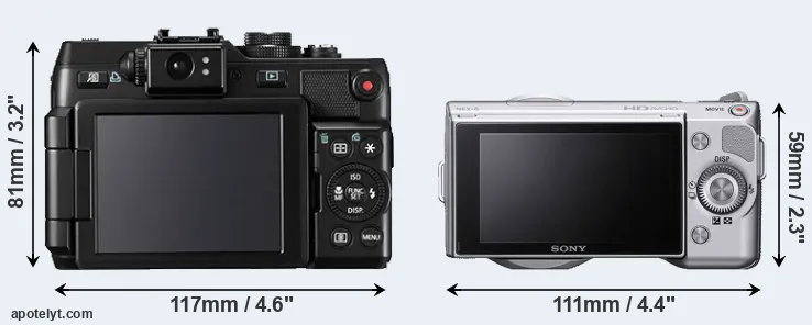 Comparison G1X or NEX-5 rear