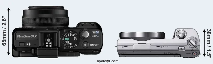 Compare G1X versus NEX-5 top