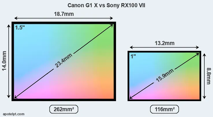Canon G1 X and Sony RX100 VII sensor measures