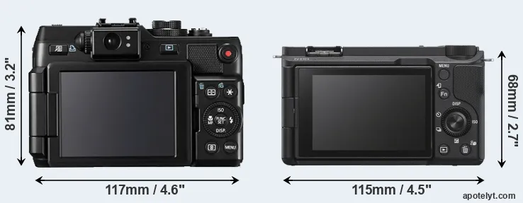 Comparison G1X or ZV-E10 II rear