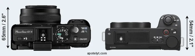 Compare G1X versus ZV-E10 II top