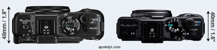 Compare G12 versus G15 top